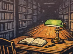 閉架書庫の読書灯