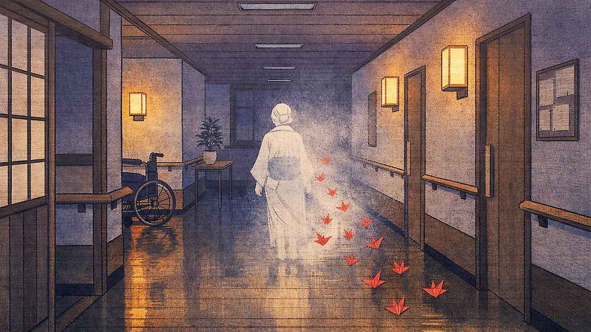 廊下の霊と折鶴