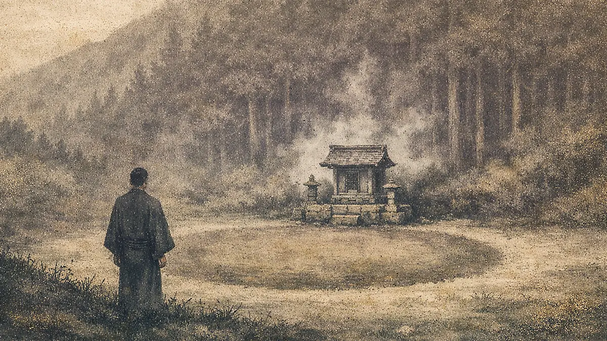 霧に包まれた古の神社