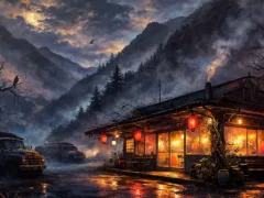 峠の先にあった灯り