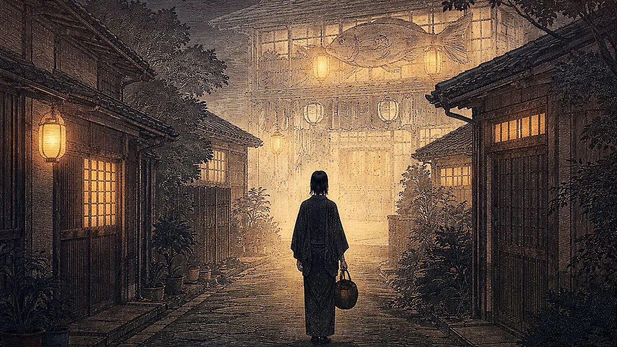 夕暮れの細道と消えゆく商店街