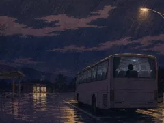 最後列の同乗者