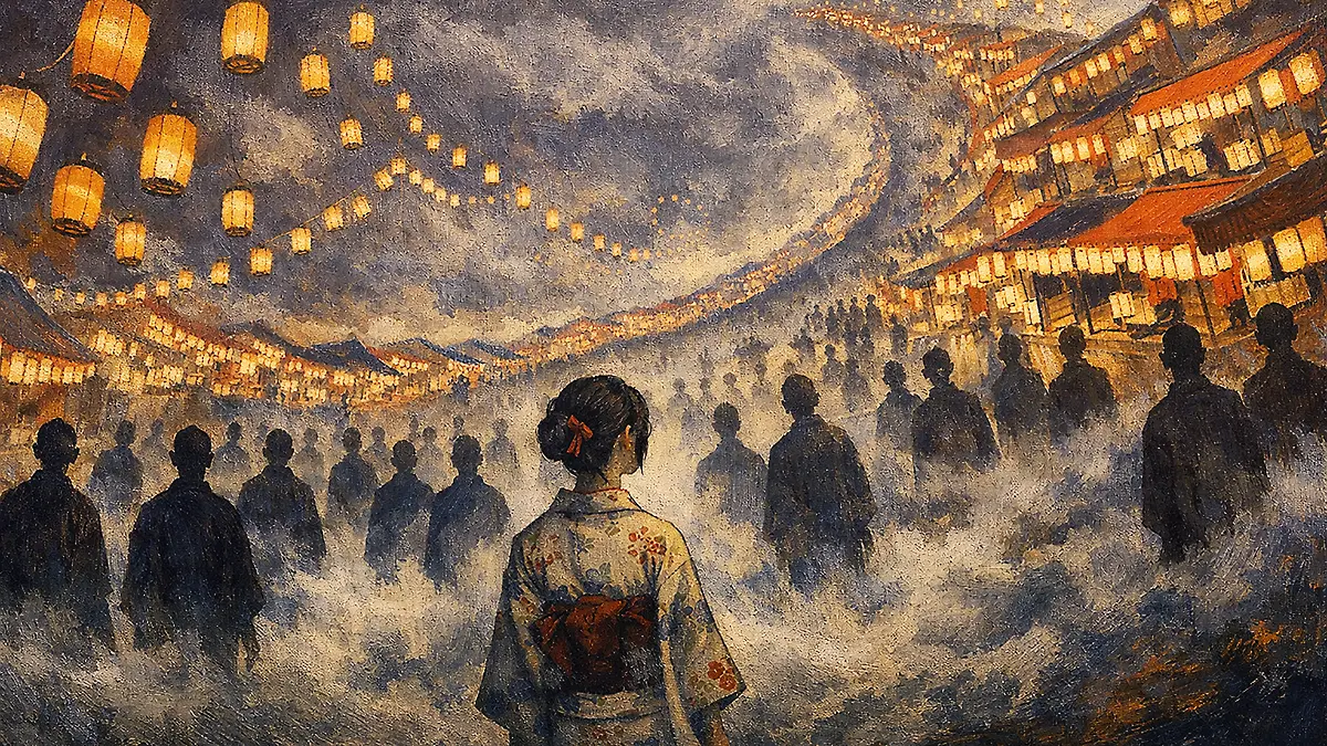 夏祭りの幻想的な光景