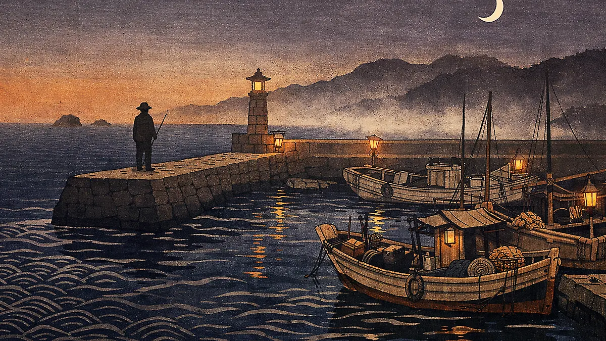 漁師と灯りの港
