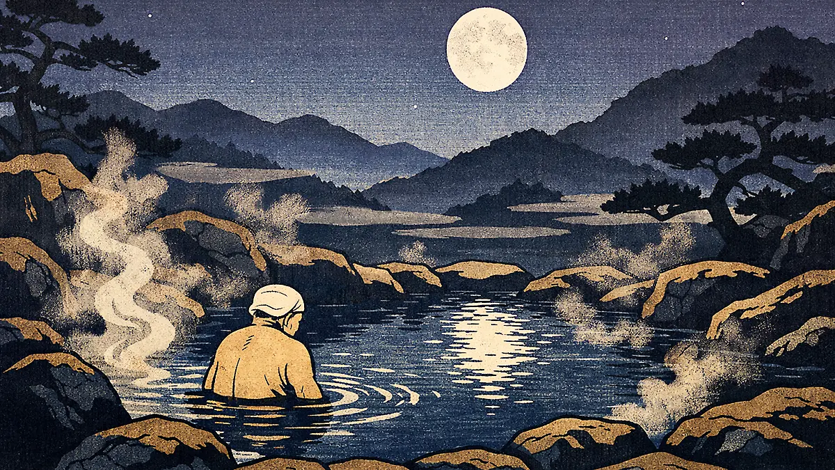 月明かりの露天風呂