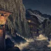 柳の向こうの旅館