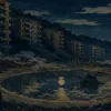 ため池の底に沈んだ団地