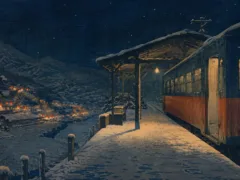 雪夜の終列車、親方の駅