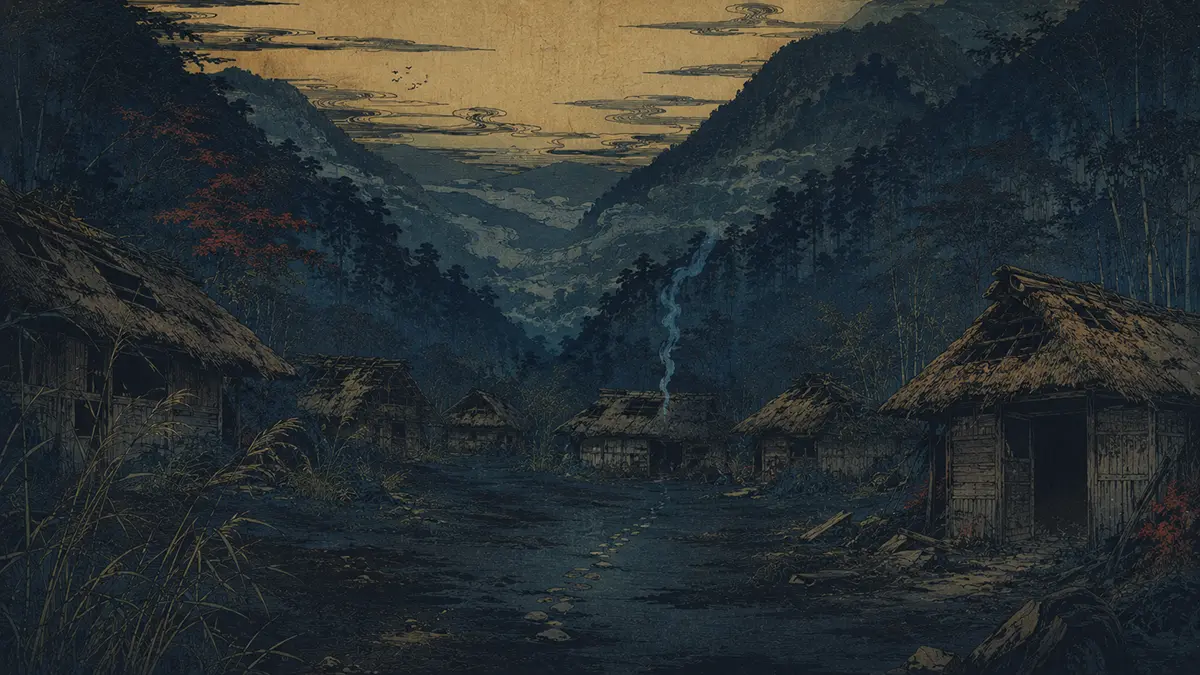 霧の中の廃村