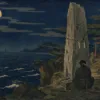 岬の立石を動かした町