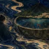 墨流しの異世界で聞いた山の正体