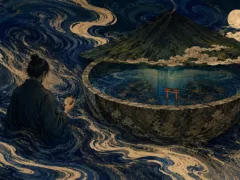 墨流しの異世界で聞いた山の正体