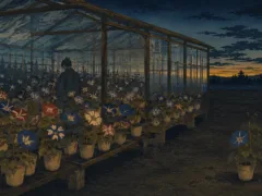 一日先に咲いていた朝顔