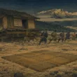 曳いた家の跡に残る畳の目
