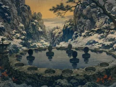 息が白くならない湯治客