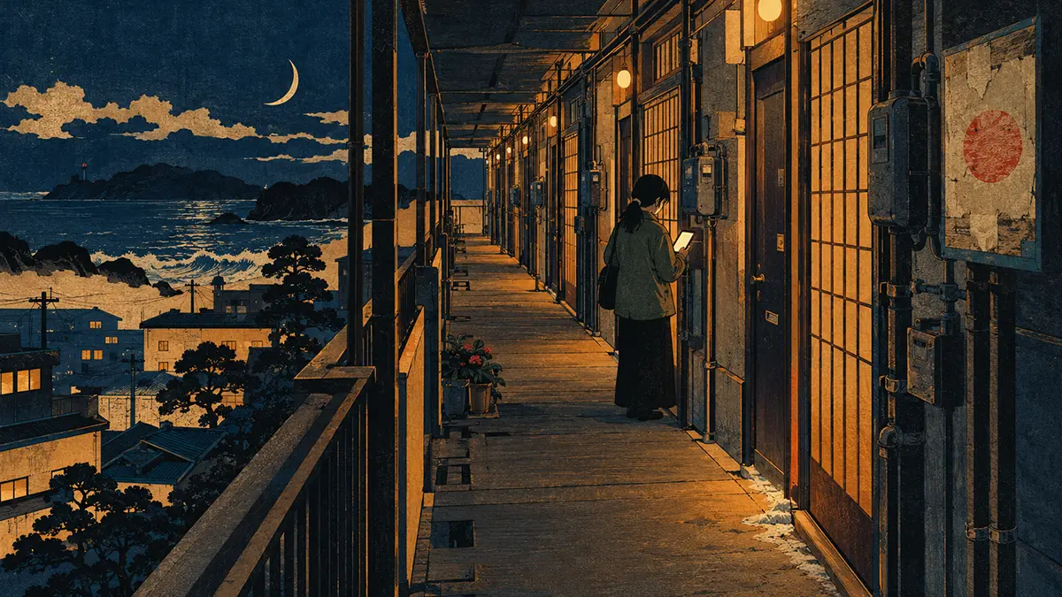 月明かりの海辺回廊