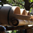 お墓参りで使用する水桶（フリー写真）