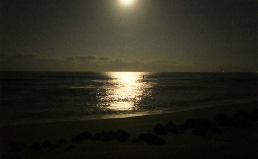 夜の砂浜